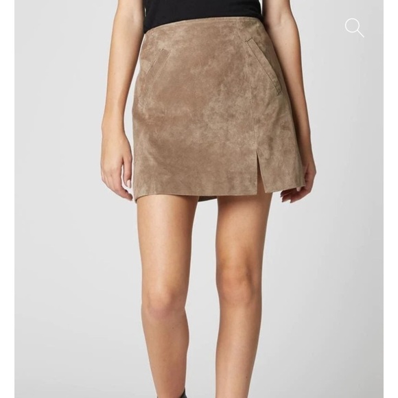 Blank NYC Womens Genuine Suede Fully Lined Pull On Mini Skirt Tan Sz 26 Festival - Picture 4 of 15